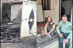 فداکاری پلیس جوان برای نجات زن مسن | خودش را به دل آتش زد