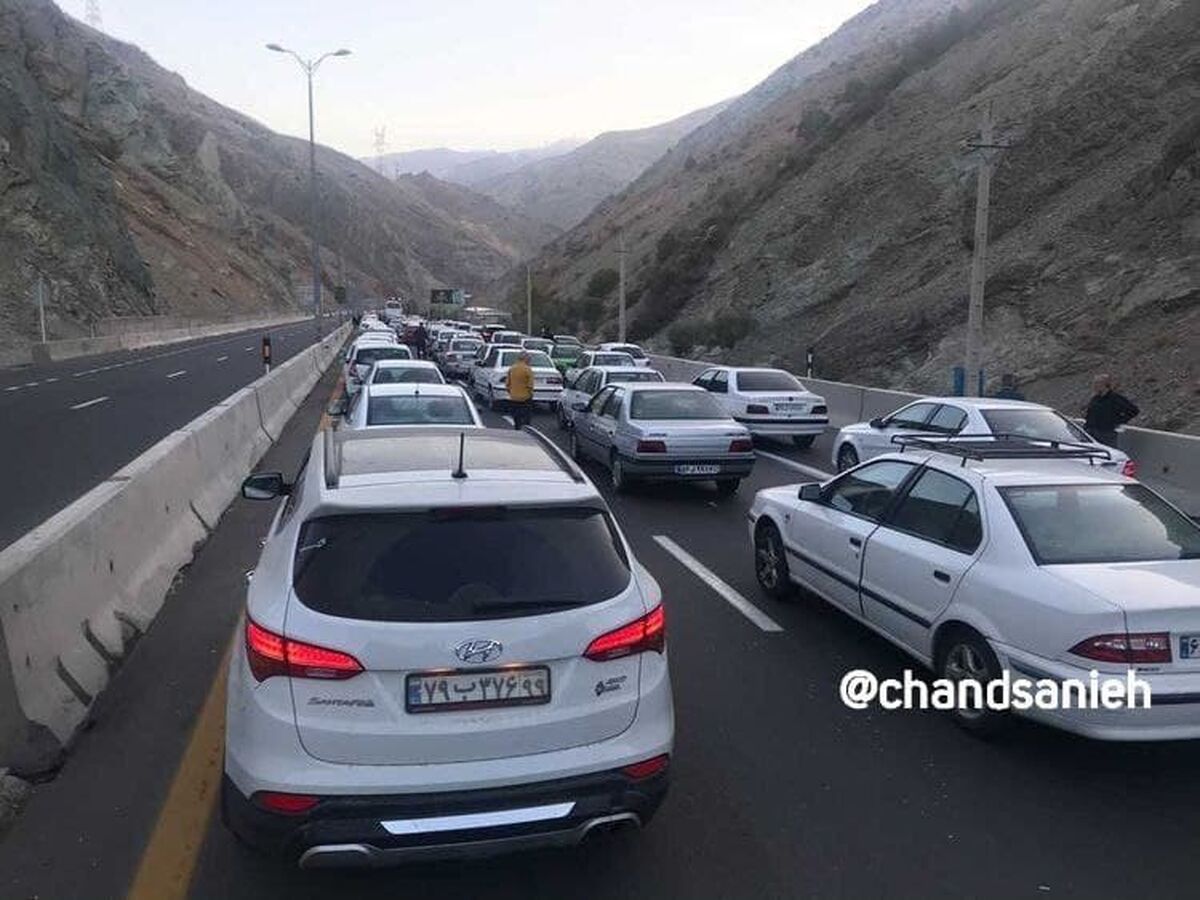 ترافیک عجیب اتوبان تهران - شمال ساعات ابتدایی امروز +عکس