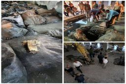 ۲۰۰ کیسه اسکناس از زیر آوار شعبه بانک مرکزی پیدا شد +عکس