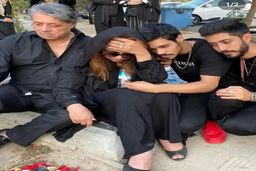 نسرین مقانلو در آغوش شوهرش در بهشت زهرا از هوش رفت! | حال نسرین مقانلو در روزهای پس از مرگ پسرش