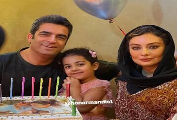 منوچهر هادی لباسش را سانسور کرد | استایل همسر یکتا ناصر  در خارج کشور +عکس