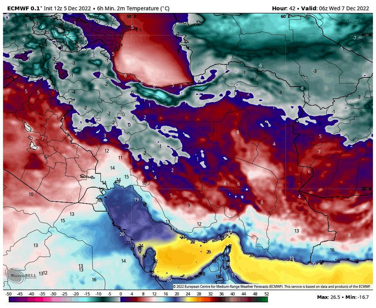 اولین یخبندان سراسری امشب در کشور