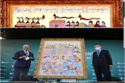 شعر پارسی در تابلوی تاریخی فتح استانبول/ اردوغان رونمایی کرد +عکس