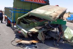 برخورد وحشتناک چهار خودرو در بزرگراه کرج - قزوین+تصاویر