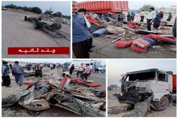 تصادف هولناک تریلی و مینی بوس با ۱۳ نفر فوتی | حادثه تلخ صبحگاهی که خوزستان را عزادار کرد +عکس تصادف