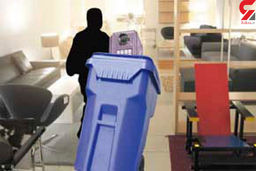 شگرد سارقان برای حمل گاوصندوق با سطل زباله لو رفت +فیلم