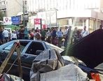  اولین تصاویر  از تصادف ماشین تشریفات وزارت خارجه در پیاده رو خیابان ولیعصر | دو نفر جانباختند؟